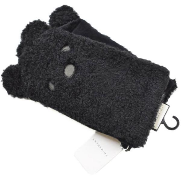 手袋 レディース 指なし フィンガーレス アンテプリマ ウール カシミヤ混 アニマル モチーフ 黒 ...