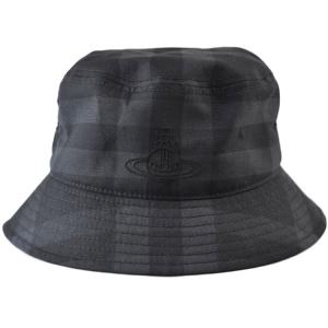 バケットハット メンズ レディース ヴィヴィアン ウエストウッド CUBIST CHECK チェック 黒 ブラック グレー おしゃれ 帽子 サマーウール ユニセックス ギフト