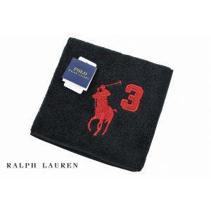 ポロ ラルフローレン タオルハンカチ ハンカチ メンズ ブランド 1枚 Ralph Lauren 黒 ブラック ナンバー ロゴ 男性 紳士