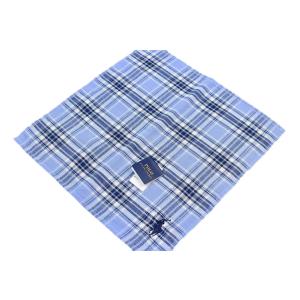 ネイビーとライトブルーのチェックハンカチ Amazon | [ランバンオンブルー] メンズタオルハンカチ 17606011