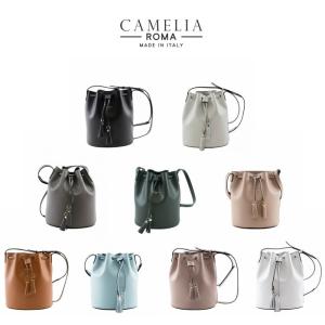 CAMELIA ROMA カメリアローマ レザー 巾着バケットバッグ