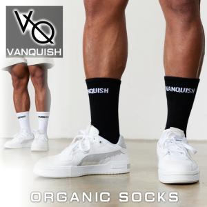 ヴァンキッシュ フィットネス 靴下 ソックス フロントロゴ FRONT LOGO ORGANIC SOCKS オーガニック VANQUISH FITNESS ESSENTIAL シリーズ  メンズ 筋トレ ジム｜ssshop