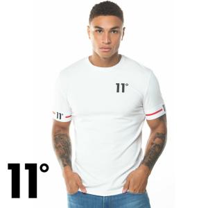 イレブンディグリーズ 11Degrees Cuffed T-Shirt - White ホワイト Tシャツ 半袖 トップス スポーツウェア メンズ イギリス[衣類]