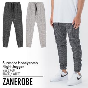 ゼインローブ デニム ジョガーパンツ ZANEROBE Sureshot Honeycomb Flight Jogger ジーンズ ボトムス チェック ブラック 黒 ホワイト 白 メンズ ユニセックス [