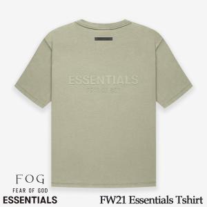 フィアオブゴッド エッセンシャルズ FOG Fear Of God ロゴ T シャツ 半袖 トップス FW21 Essentials グリーン メンズ アメリカ 正規品[衣類]