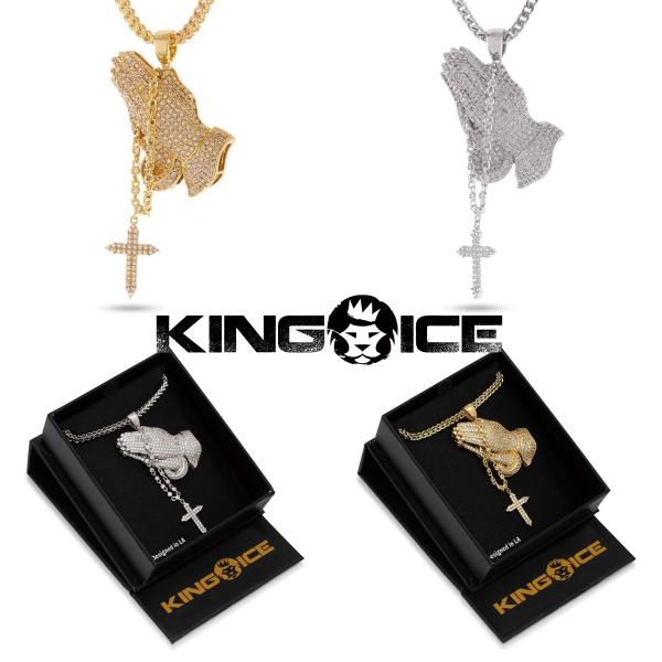 KING ICE キングアイス ネックレス ROSARY PRAYING HANDS NECKLAC...