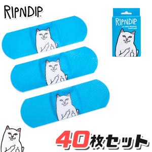 リップンディップ 絆創膏 40枚入り RIPNDIP Lord Nermal Bandaid 40 Pack ネコ キャラクター バンドエイド ロゴ 猫 スケーター ストリート メンズ ユニセックス｜ssshop