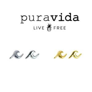 puravida プラヴィダ WAVE STUD EARRINGS ウェーブ スタッド ピアス ゴールド pura vida メンズ レディース ユニセックス 夏[アクセサリー]