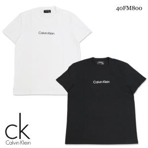カルバンクライン Calvin Klein Tシャツ ロゴ 半袖 SS CK LOGO CREW ホワイト ブラック メンズ ユニセックス 正規品 40FM800 [衣類]
