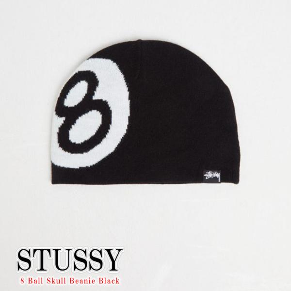 Stussy ニット帽 ステューシー ビーニー 8 Ball Skull Beanie Black ...