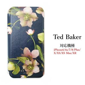 Ted Baker テッドベイカー ミラー付 手帳型 iPhone6/6s 7 8 Plus X/XS XR XSMax Case アイフォン ケース 携帯 スマホ ケース 二つ折 NARDIAR Arboretum