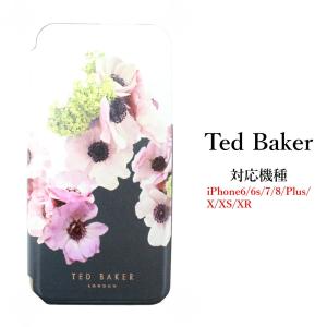 テッドベイカー Ted Baker ミラー付 手帳型 iPhone 6/6s 7 8 XR X/XS Case アイフォン ケース 二つ折  NEAPOLITAN ナポリタン