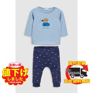 ネクスト ベビー NEXT ブルー クマ Tシャツ＆レギンス 2点セット 上下セット クマキャラクタ 車プリント 総柄 長袖 子供服 ベビー服 男の子 ユニセックス 新生児｜ssshop