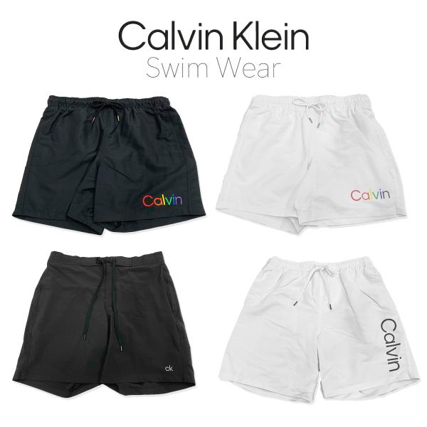 カルバンクライン 水着 メンズ Calvin Klein サーフパンツ ホワイト ブラック ロゴ 海...