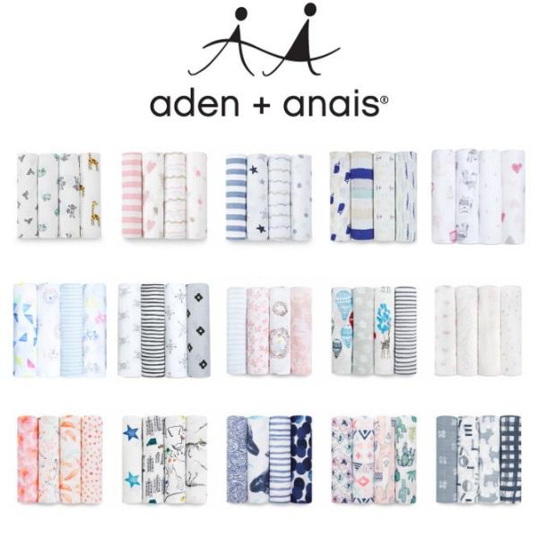 エイデンアンドアネイ Aden+Anais おくるみ 4枚セット モスリンコットン クラシックスワド...