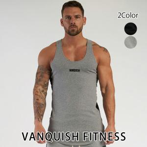 ヴァンキッシュ フィットネス VANQUISH FITNESS CONTRAST BLACK GREY TANK TOP タンクトップ ノースリーブ メンズ 筋トレ ジム ウエア