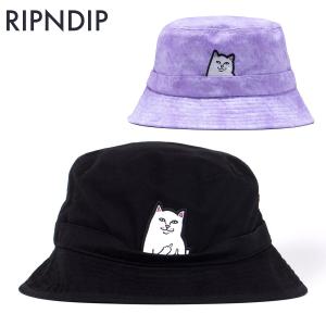 リップンディップ RIPNDIP バケットハット 単色 2カラー Lord Nermal Bucket Hat Black ブラック パープル かわいい ネコ キャット 猫 Rip N Dip スケーター ス｜ssshop