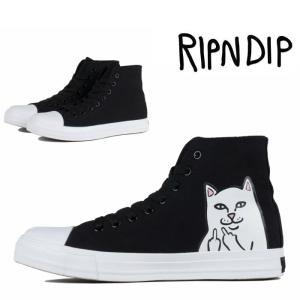 正規品 RIPNDIP リップンディップ LORD NERMAL HIGH-TOP SHOES BLACK ブラック シューズ ハイカット スニーカー 小さいサイズ 大きいサイズ