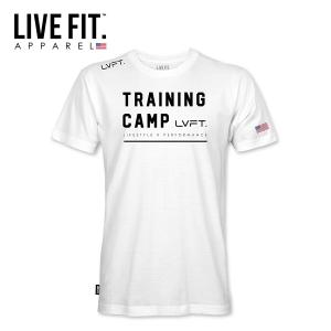 リブフィット LIVE FIT Training Camp Tee White ホワイト 半袖 Tシャツ メンズ 筋トレ ジム ウエア スポーツウェア 正規品[衣類]