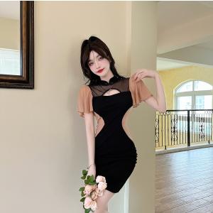 海〜波柄 チャイナワンピース チャイナドレス フルオーダー本物 逸品