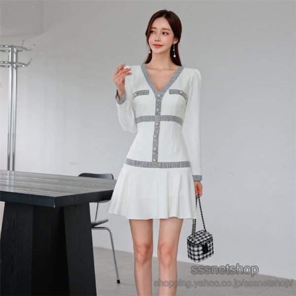 ワンピース ミニ丈ワンピース お出かけ 気質 レディース 面接 入園式 ファッション 謝恩会 通勤 ...