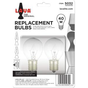 2個セット Lava Lamp 40ワット 交換用電球  16.3インチと17インチのランプのみ｜st-3