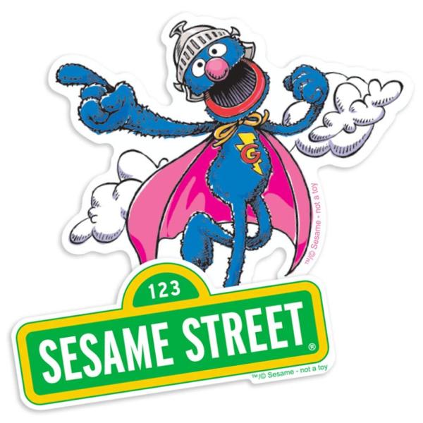 Sesame Street Super Grover and Logo Collectible St...