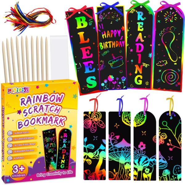 Pigipigi Scratch Bookmarks Art for Kids ー 36 Set 2...
