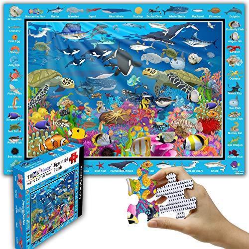 Think2Master Colorful Ocean Life 100 Pieces Jigsaw...
