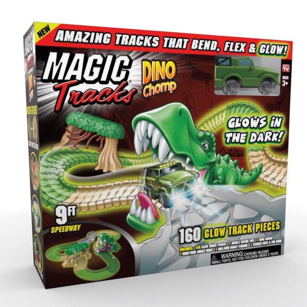 Ontel Magic Tracks Dino Chomp Glow in The Dark Rac...