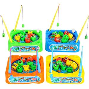 Gamie Windーup Fishing Game Set for Kids (Pack of 4) Each Rotating Game Inclの商品画像