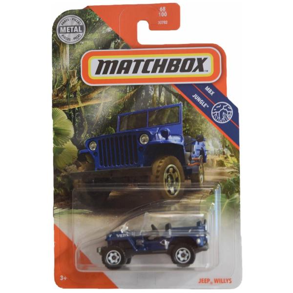 Matchbox Jeeps Willys、 ブルー  ジャングル 69/100