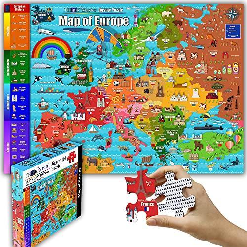 Think2Master Map of Europe 100 Pieces Jigsaw Puzzl...