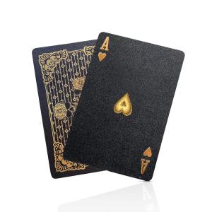 BIERDORF ダイヤモンド防水ブラックトランプ ポーカーカード HD カードデッキ(ゴールドスカル)