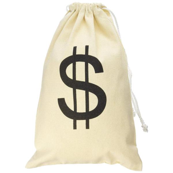 Large Canvas Natural Money Bag Pouch with Drawstri...