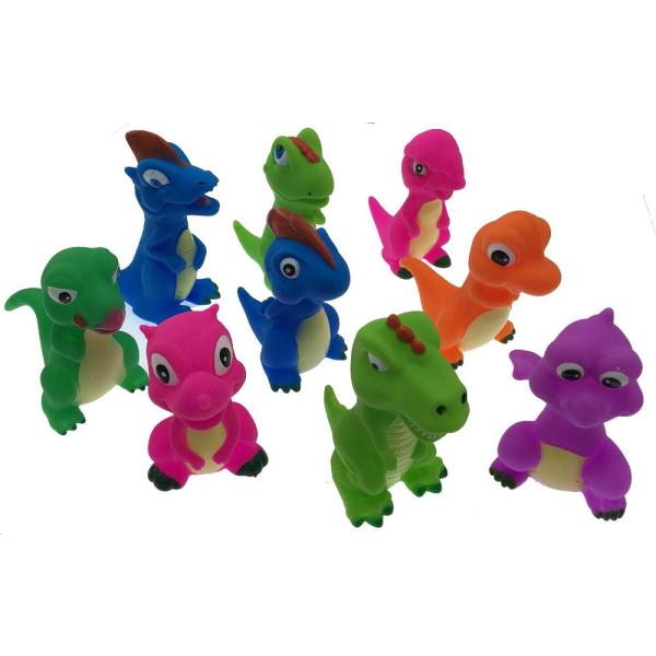 Playmaker Toys ゴム恐竜ファミリーバスタブ仲間やペットのおもちゃセット