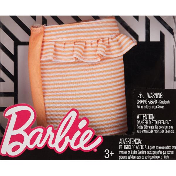 バービー Barbie Peach and White Striped Peplum Skirt F...