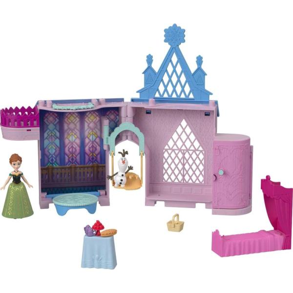 Mattel ディズニー アナと雪の女王 アナ ドールハウス 積み重ね可能な城 小さな人形付き オラ...