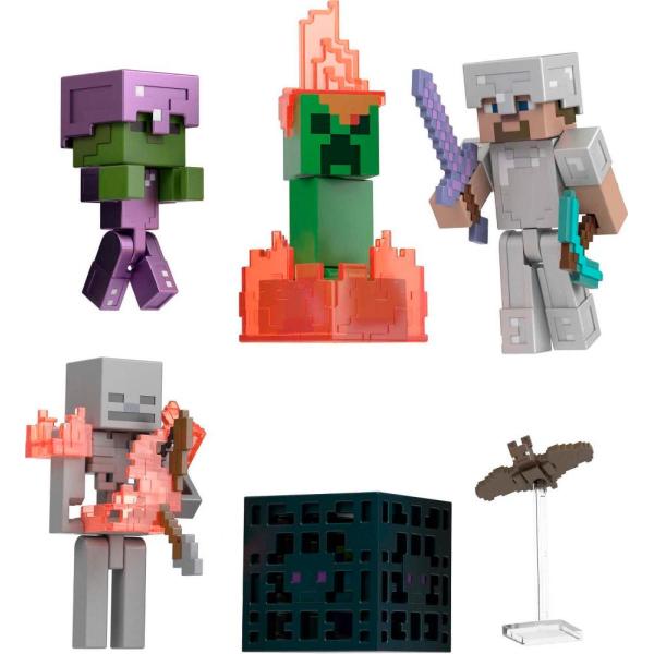 Mattel マインクラフト Minecraft Toys, Story Pack with 4 A...