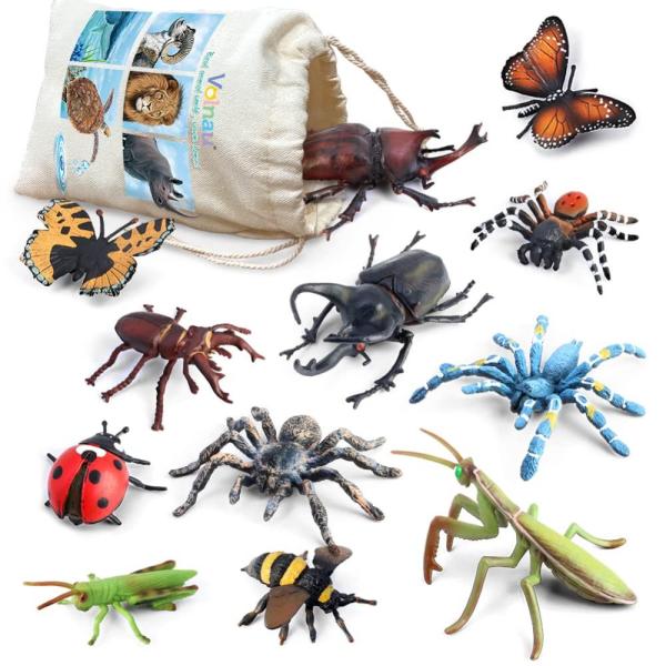 Bug Toys Figurines VOLNAU 12PCS Insect Toys Figure...