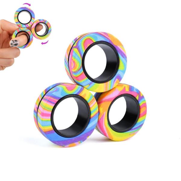 netic Rings Fidget Toy Set, ADHD Anxiety Magnetic ...