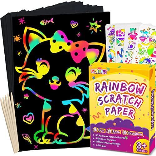 pigipigi Scratch Paper Art for Kids ー 59 Pcs Magic...