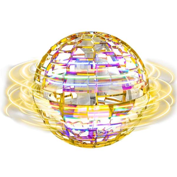 ATHLERIA Gold Magic Flying Orb Ball with Lights,Co...
