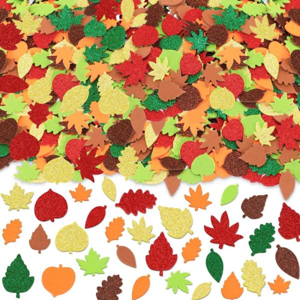 JULBEAR Fall Leaf Foam Sticker, 300Pcs Autumn Than...