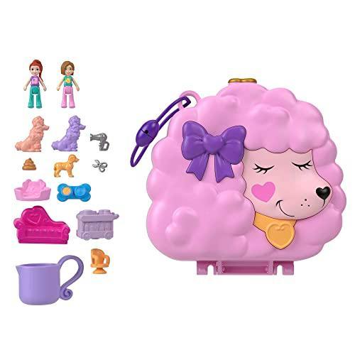 Polly Pocket Groom &amp; Glam Poodle Compact Playset w...