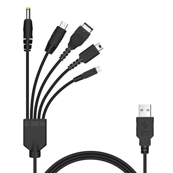 5 in 1 USB Charger Cable Cord for Nintendo NDS Lit...