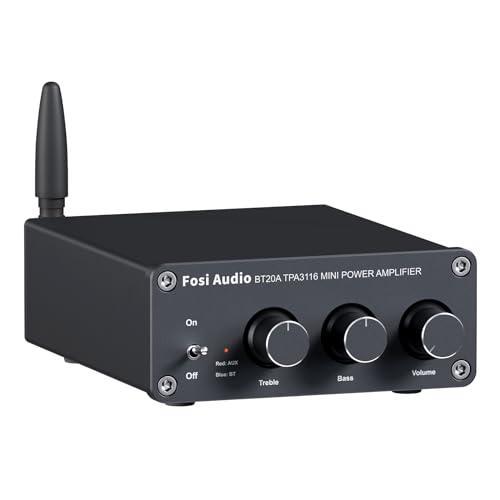 Fosi Audio BT20A Bluetooth 5.0 パワーアンプ 2.0CH ステレオ オ...