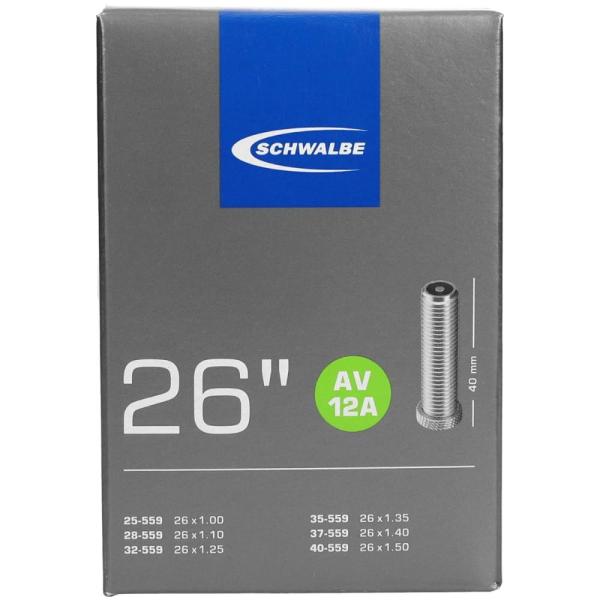 SCHWALBE(シュワルベ) 正規品26×1.00/1.50用チューブ 米式 40mmバルブ 12...