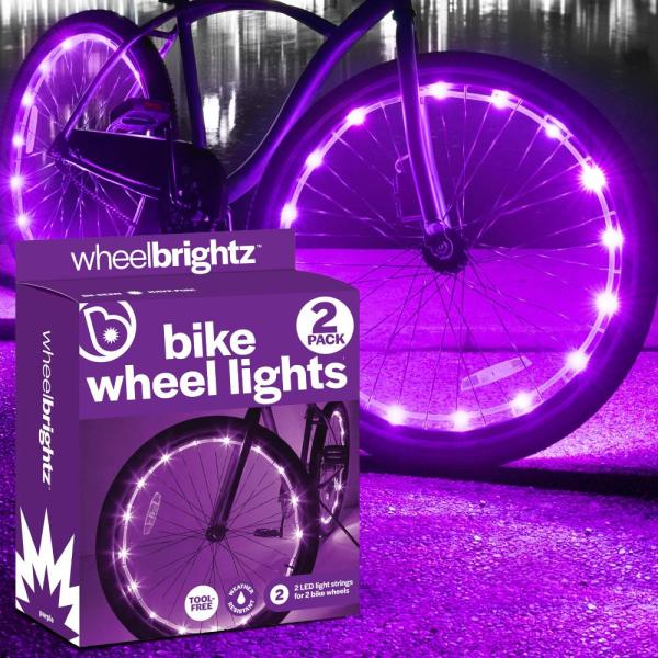 Brightz 自転車用ホイールライト (2個パック、パープル) ー LEDイルミネーション ー 子...