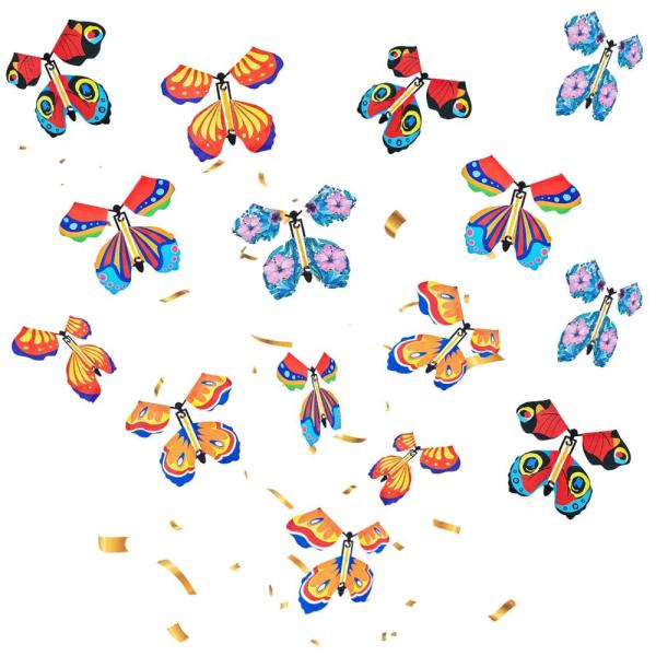 15 Pieces Magic Fairy Flying Butterfly Rubber Band...